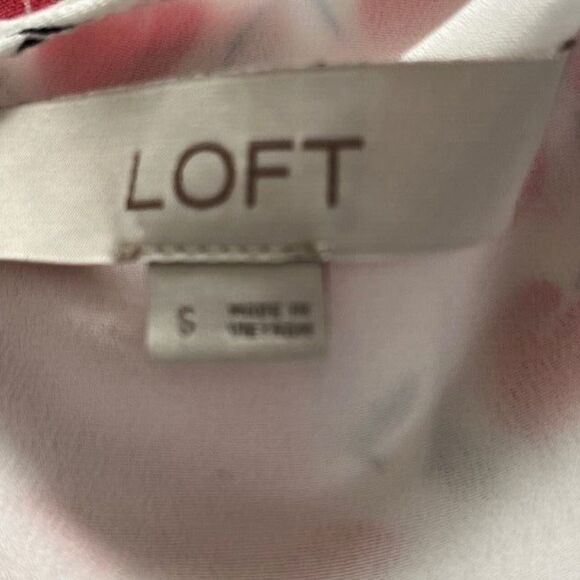 Loft Cherry Print Balloon Sleeve Shift Dress Size Small - Picture 11 of 11